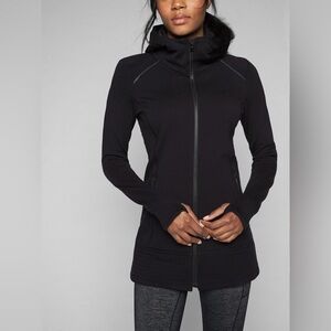 Athleta CYA Stronger Fleece Hoodie Size Large Black